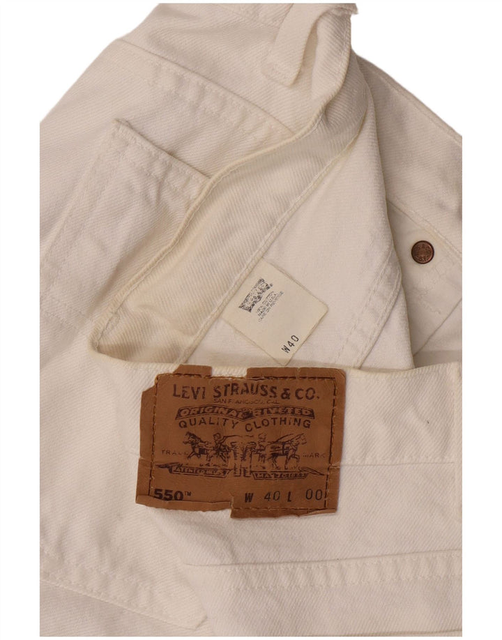 Męskie spodenki jeansowe Levi's 550 W40 XL, biała bawełna