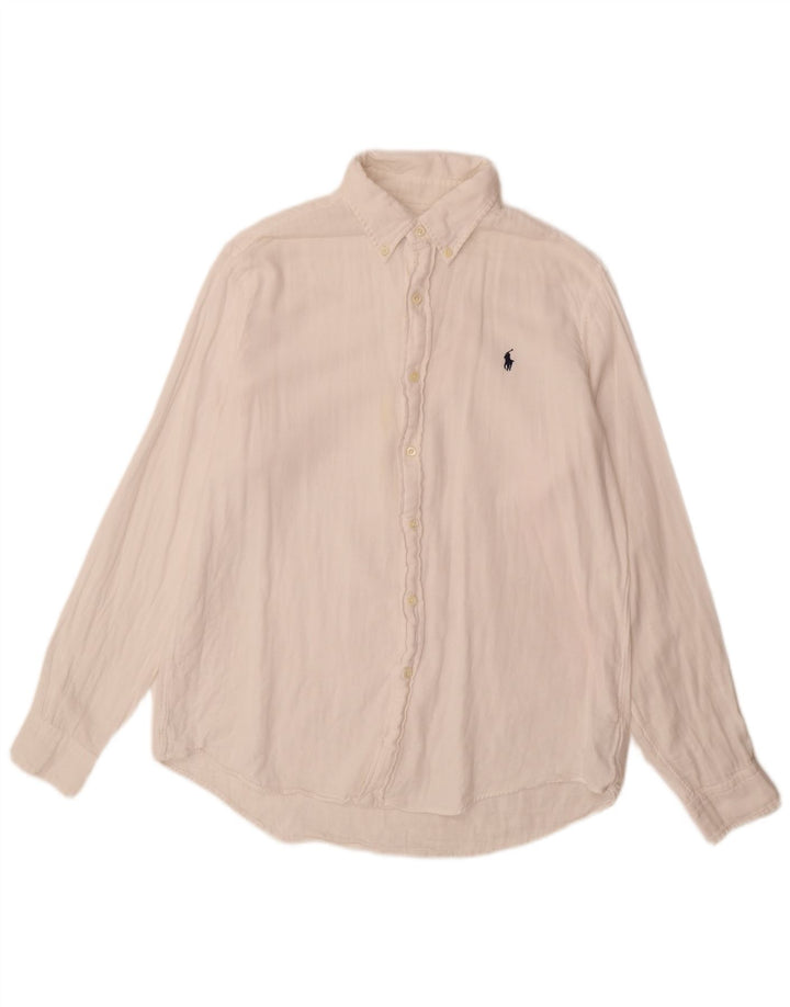 Koszula męska Ralph Lauren o dopasowanym kroju, duża, biała, bawełniana