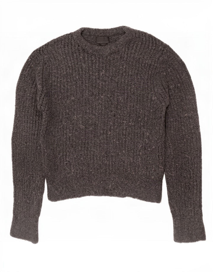 Męski sweter z dekoltem w łódkę Zara Średni szary akryl