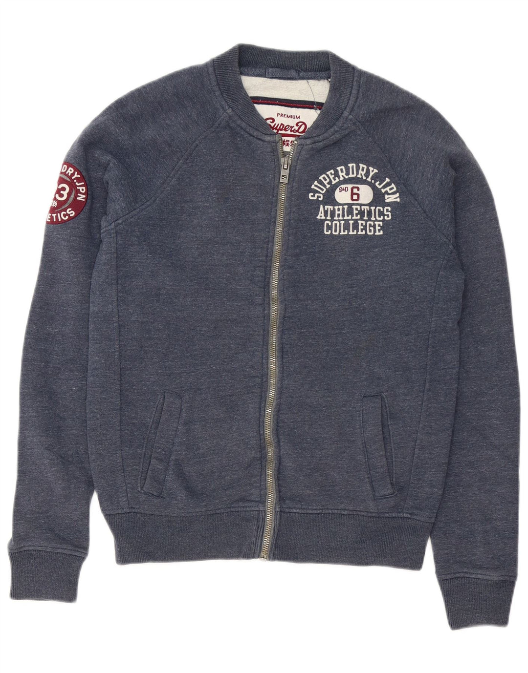 Męska kurtka dresowa Superdry z grafiką, średnia, granatowa, bawełniana w cętki