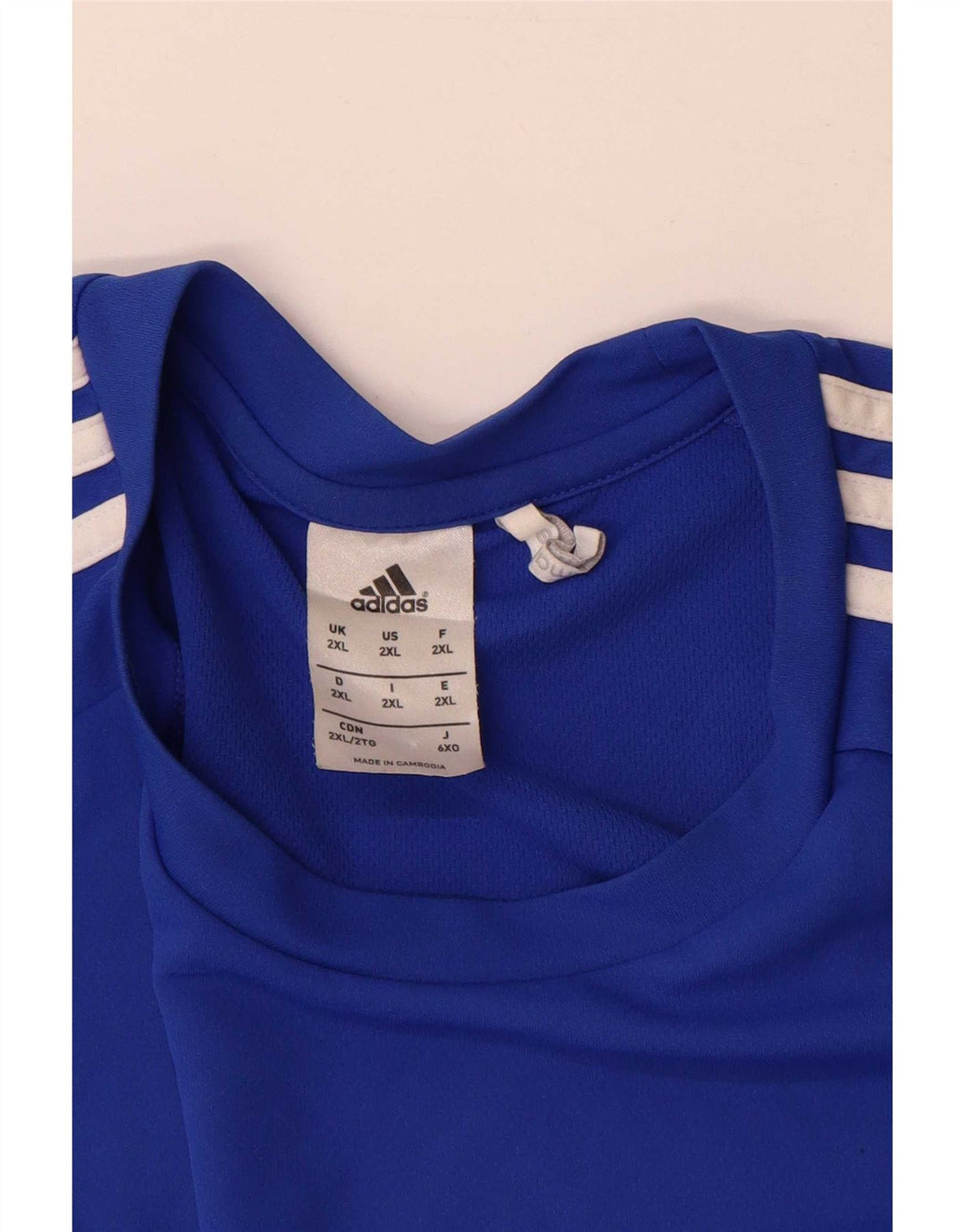 Adidas Męska koszulka Climalite Top 2XL Niebieski poliester z blokami kolorów