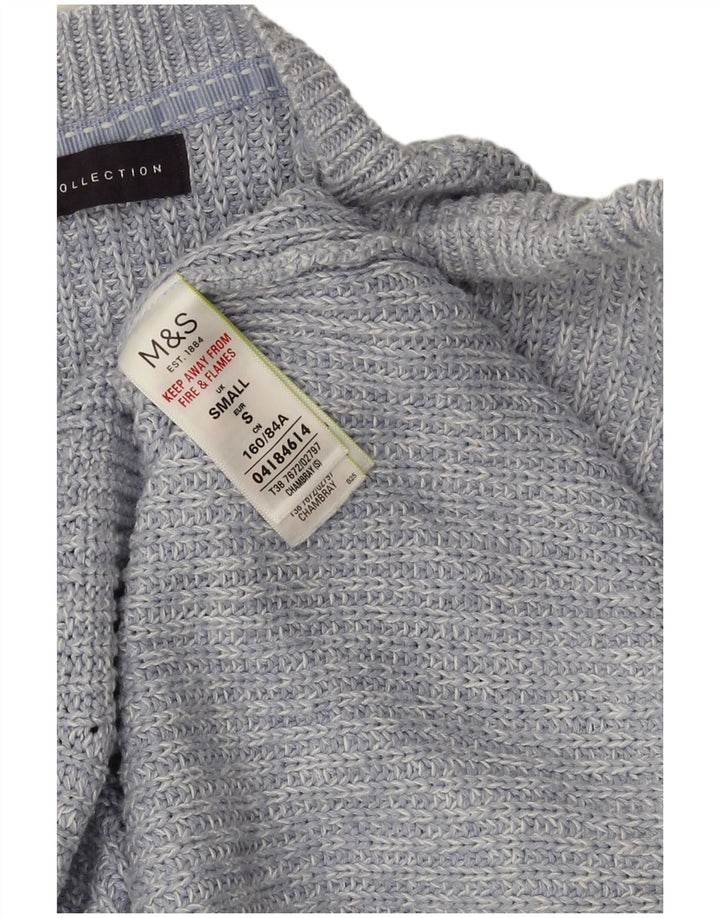 Marks & Spencer Damski sweter oversize z dekoltem w łódkę, UK 10, mały, niebieski