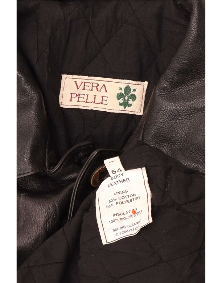 Vintage męska kurtka skórzana IT 54 2XL czarna