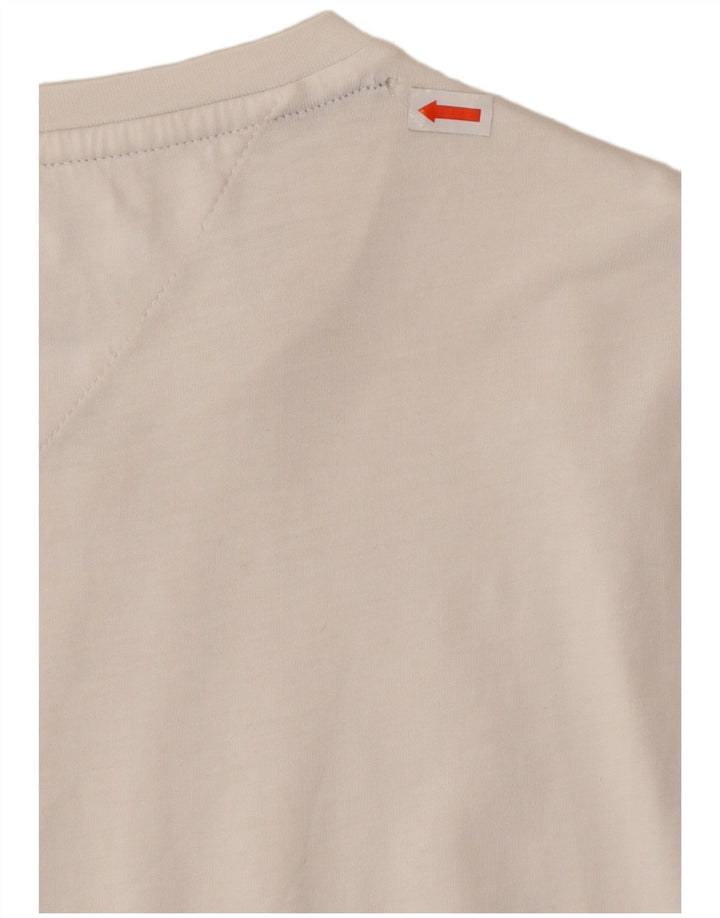 Męski T-shirt z grafiką TOMMY HILFIGER, mały, biały, bawełniany