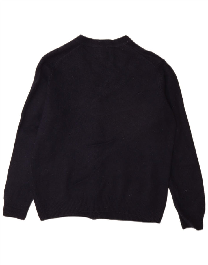 Marks & Spencer Męski sweter rozpinany, średni granat, wełna owcza