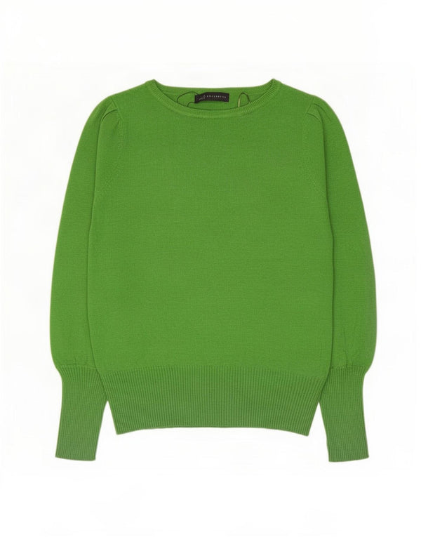 Marks & Spencer Damski sweter z dekoltem w łódkę, UK 12, średni zielony wiskoza