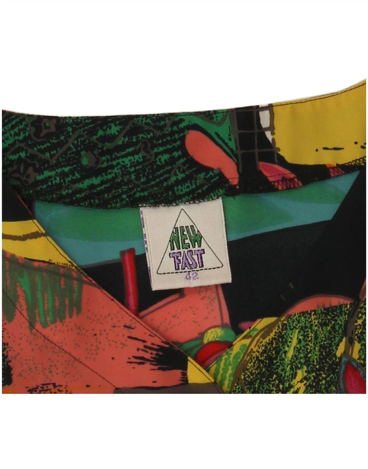 NOWOŚĆ Damska bluzka FAST w abstrakcyjny wzór EU 42, duży, czarny poliester