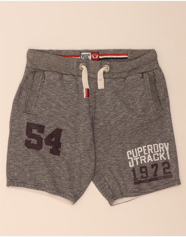 Męskie spodenki sportowe Superdry z grafiką, średnioszare, bawełniane