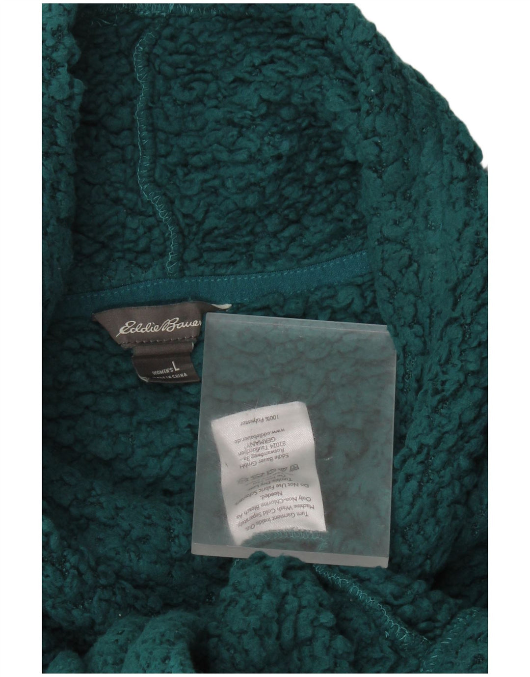 EDDIE BAUER Damski sweter oversize z polaru UK 16, duży, zielony, poliester