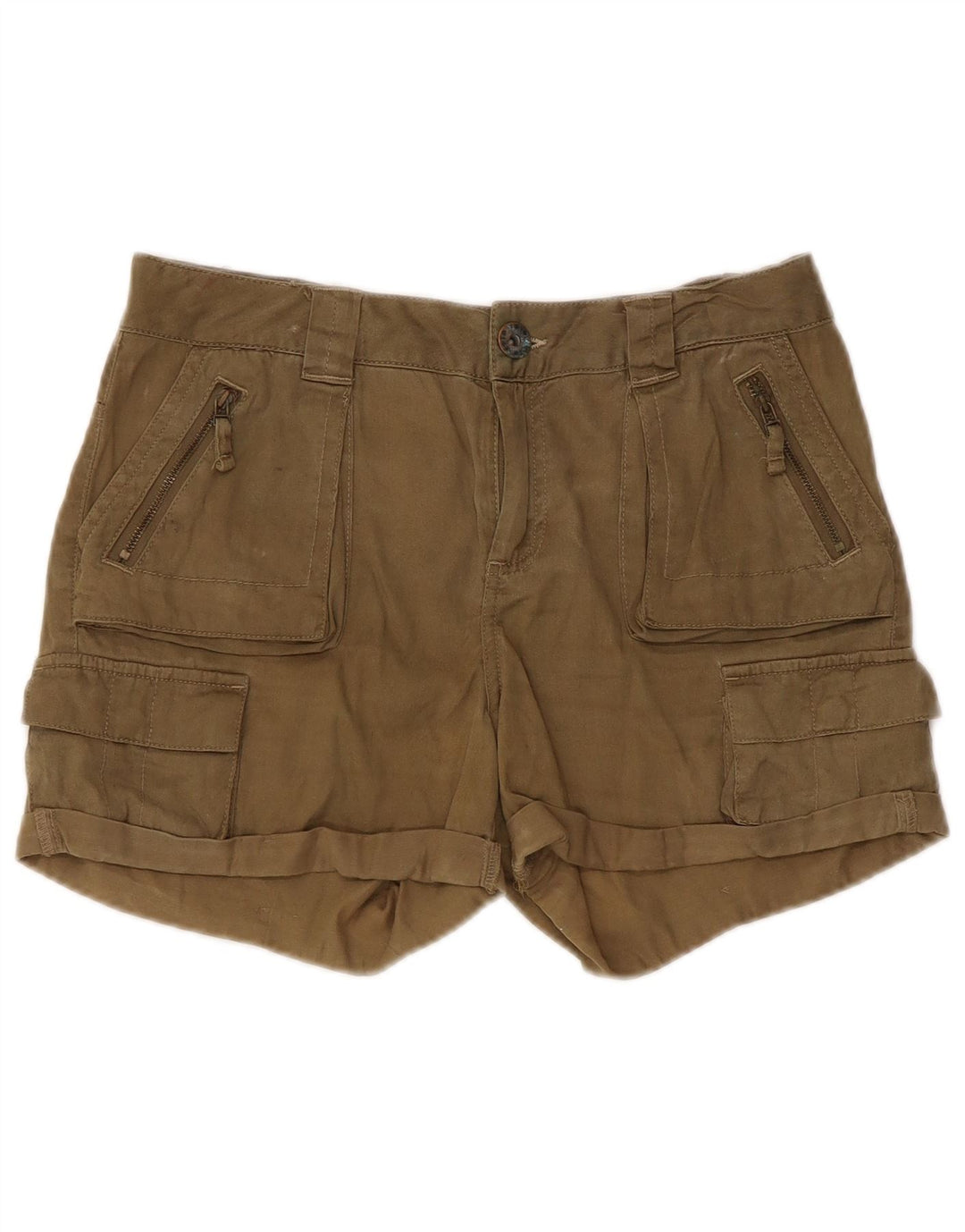 Damskie spodenki cargo Topshop UK 8 Small W30 Khaki Lyocell