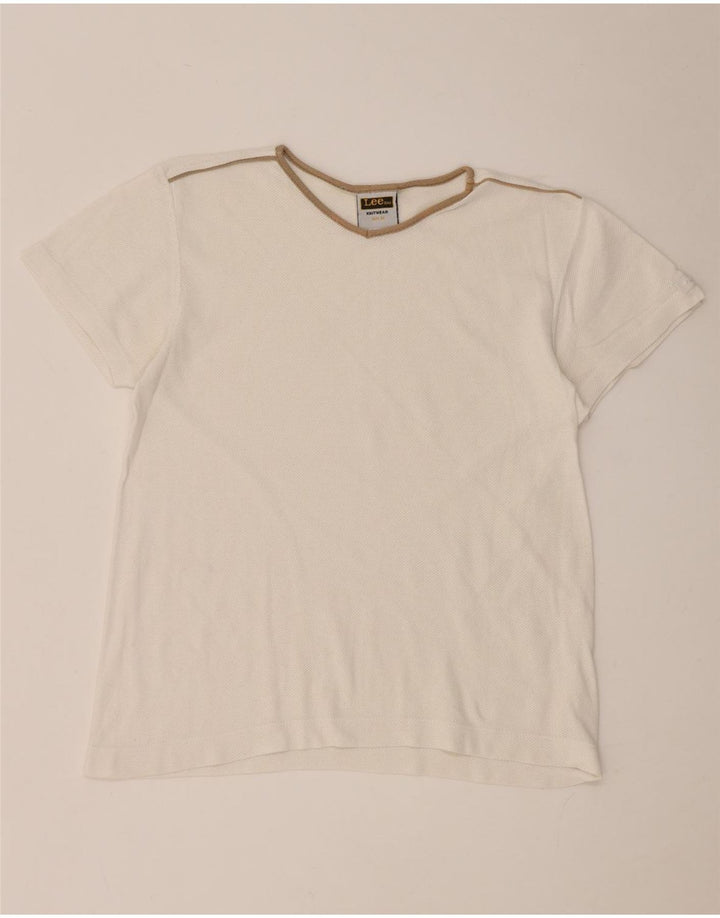 Damska koszulka Lee Top UK 14, średnia biała bawełna