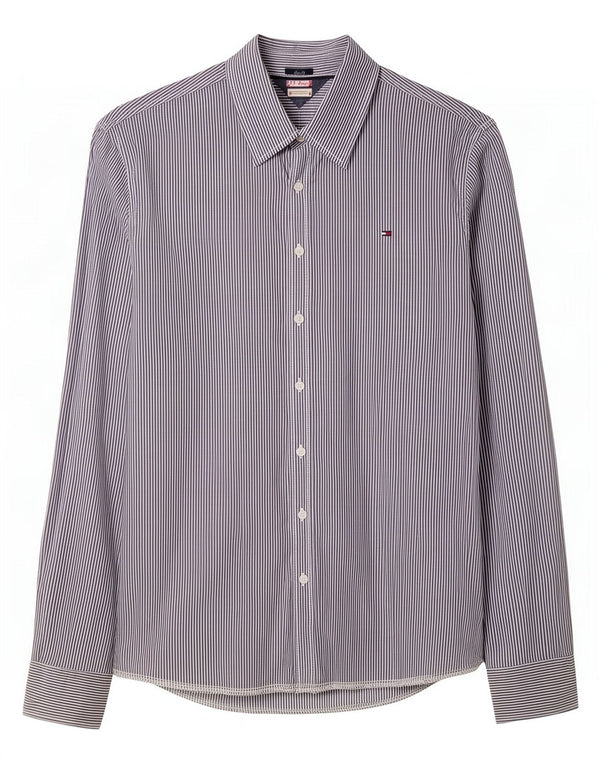 Męska koszula slim fit Tommy Hilfiger 2XL, szara, bawełniana w prążki
