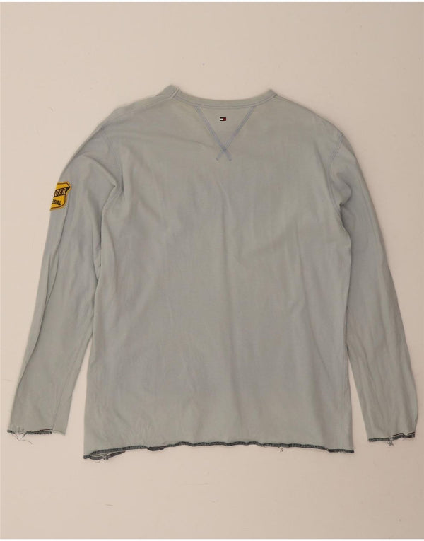 Chłopięcy top z grafiką Tommy Hilfiger z długim rękawem 15-16 lat XL, niebieska bawełna