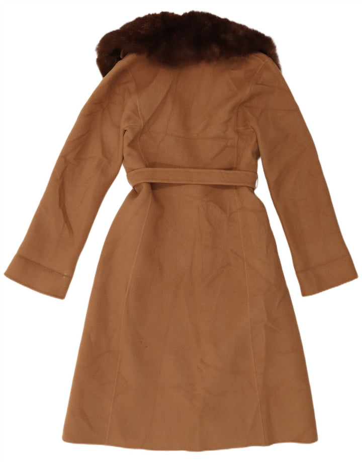 Płaszcz damski vintage UK 6 XS brązowy