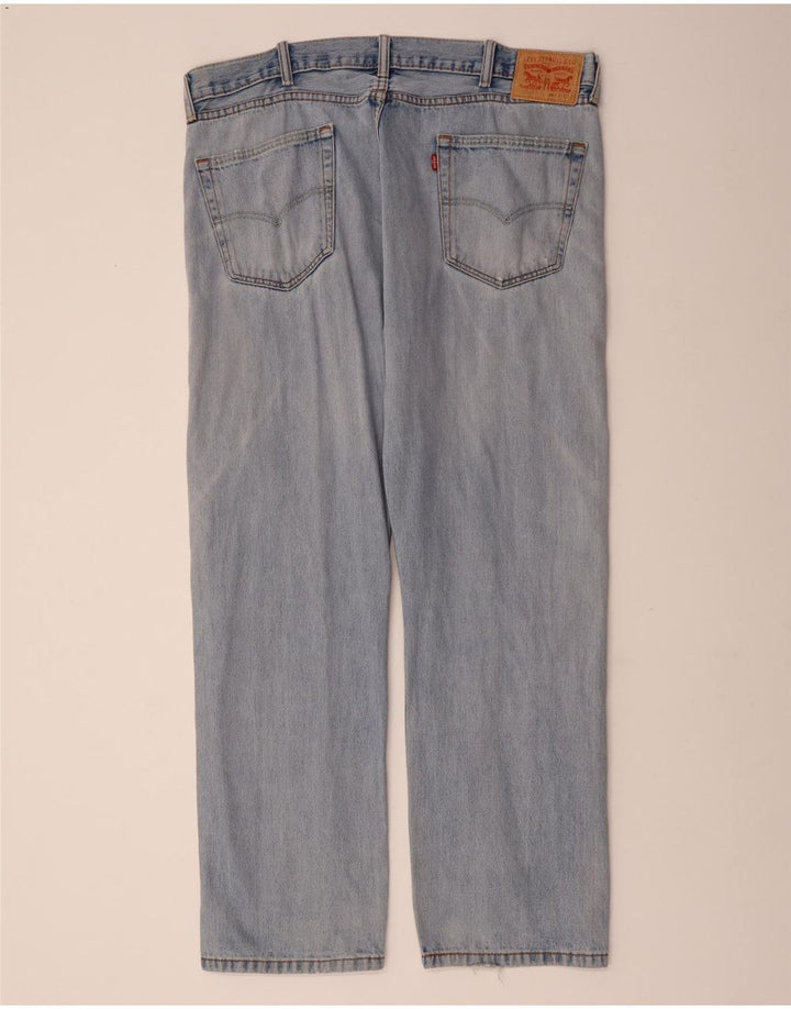 LEVI'S Mens 505 Distressed Straight Jeans W40 L32 Blue Cotton