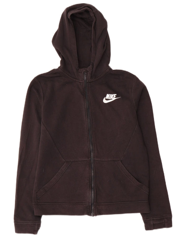 Chłopięcy sweter z kapturem i zamkiem Nike, 13-14 lat, XL, czarna bawełna