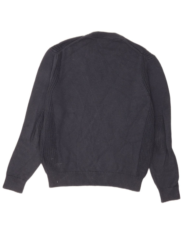 Hackett Męski sweter z okrągłym dekoltem, mały, granatowy, bawełniany