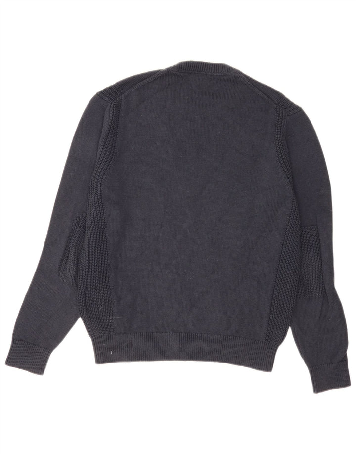 Hackett Męski sweter z okrągłym dekoltem, mały, granatowy, bawełniany