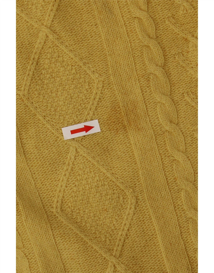 BENETTON Damski sweter z golfem UK 10, mały, żółty