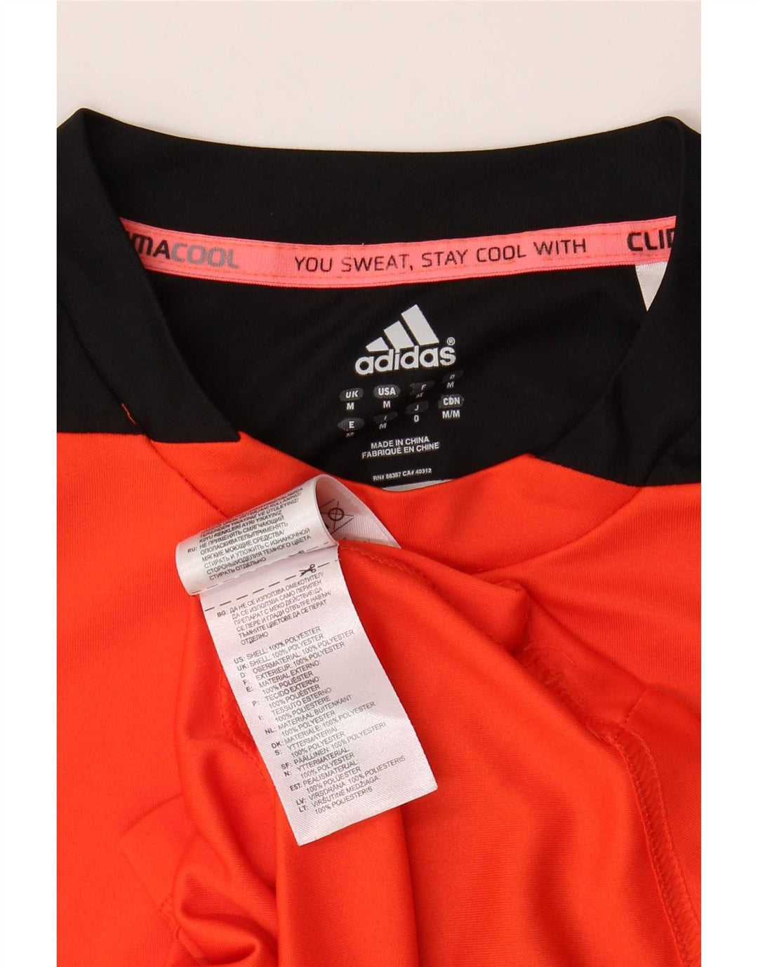 Męska koszulka Adidas Climacool Top, średni pomarańczowy kolor, poliester