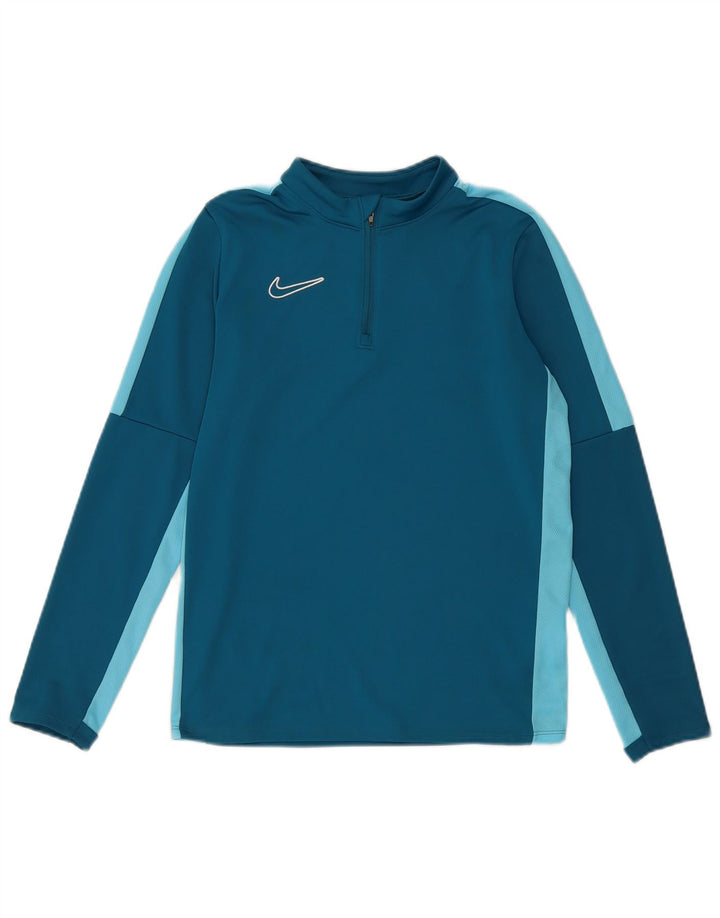 Top dziewczęcy NIKE Dri Fit z pulowerem, rozmiar 12-13 lat, duży, niebieski