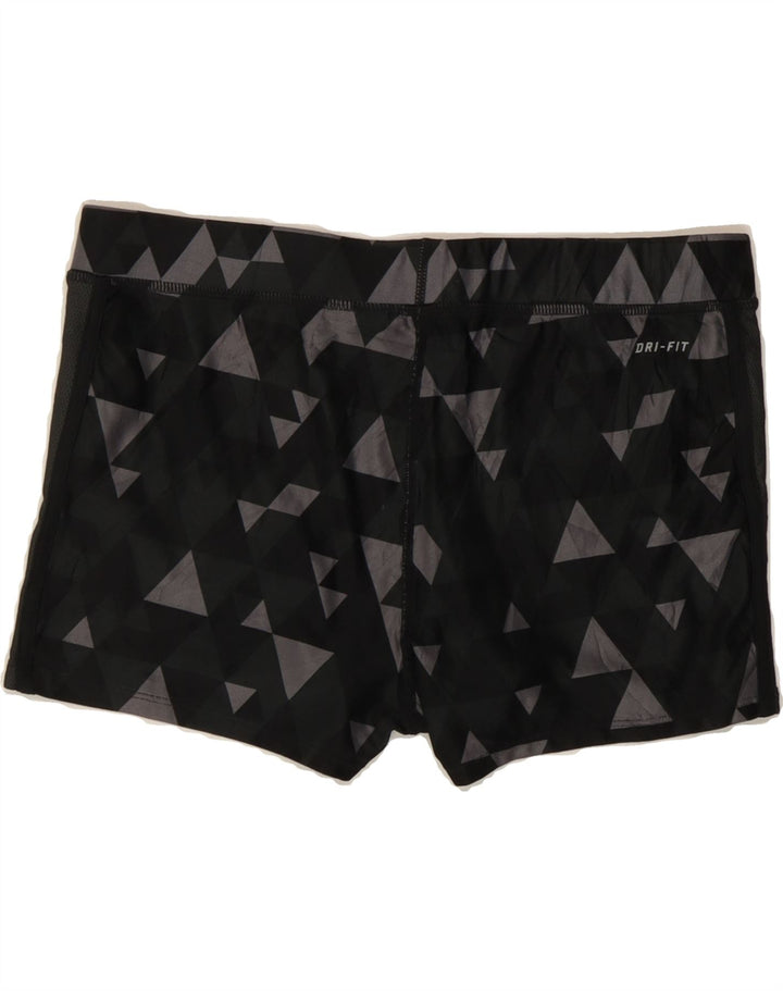 NIKE Womens Dri Fit Sport Shorts UK 14 Medium  Black Geometric Polyester Vintage Nike and Second-Hand Nike from Messina Hembry 