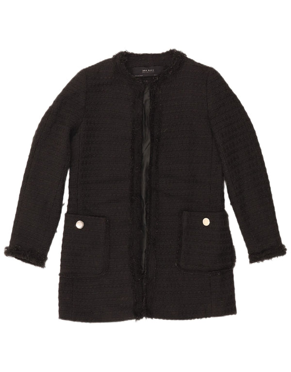 Damska marynarka ZARA z długimi rękawami, UK 10, mała, czarna, poliester