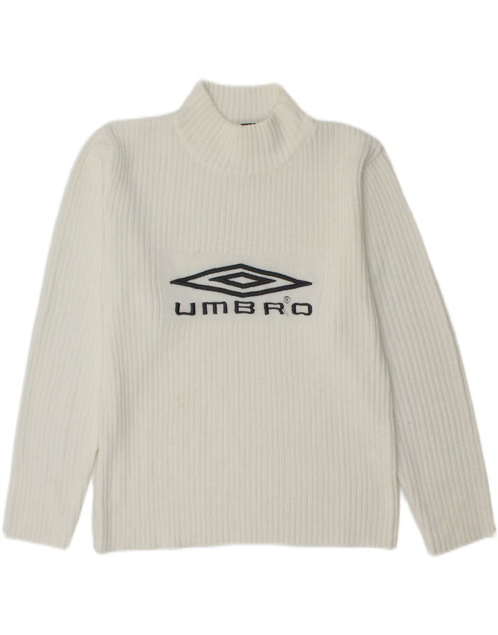 Damski sweter z golfem UMBRO UK 16, średni biały akryl