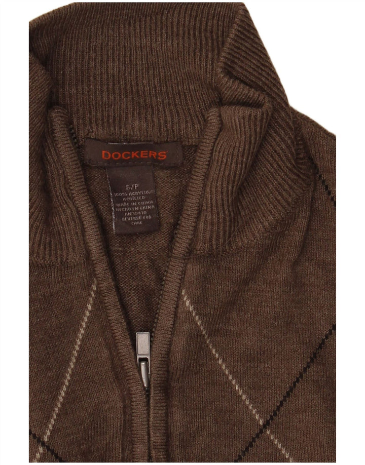 Męski sweter z zamkiem błyskawicznym Dockers, mały brązowy Argyle/Akryl diamentowy