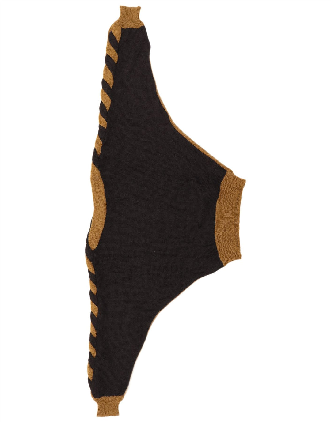 Damski sweter z dekoltem w łódkę w stylu vintage, UK 14, średni czarny, blok kolorów