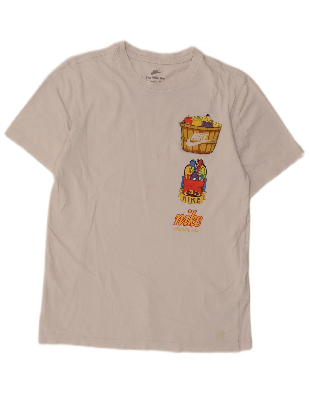 Męski T-shirt z grafiką Nike, mały, biały, bawełniany