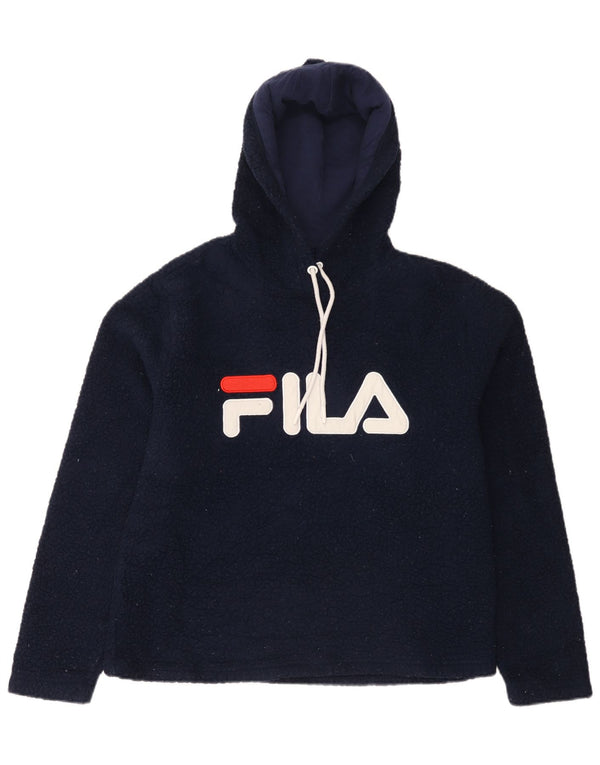 Damski polarowy sweter z kapturem Fila UK 14, średni granatowy poliester