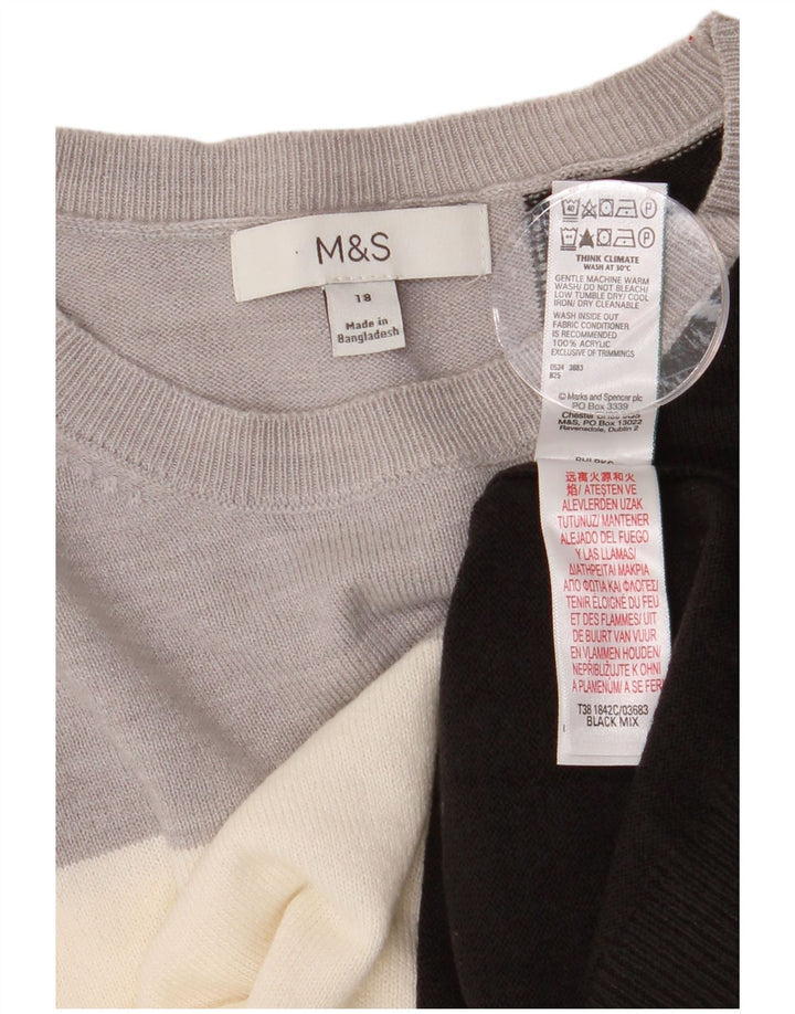MARKS & SPENCER Damski sweter z dekoltem w łódkę, UK 18 XL, wielokolorowy