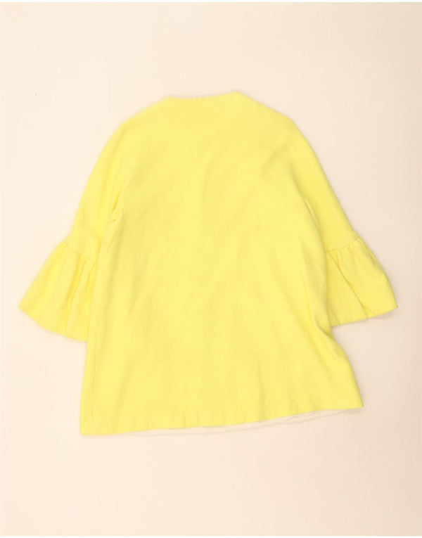 Zara Womens 3/4 Sleeve Oversized Overcoat UK 6 XS Yellow
