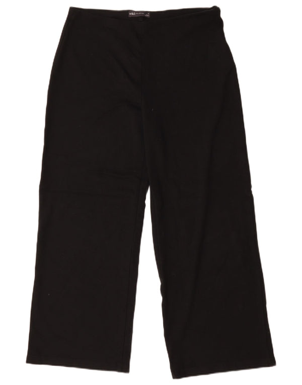 Marks & Spencer Damskie spodnie codzienne z szerokimi nogawkami UK 14, duże, W32 L28, czarne