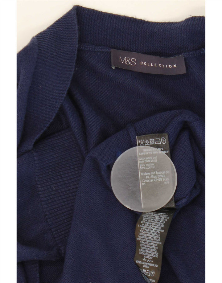 Marks & Spencer Damski sweter o przedłużonym fasonie, UK 12, średni granatowy