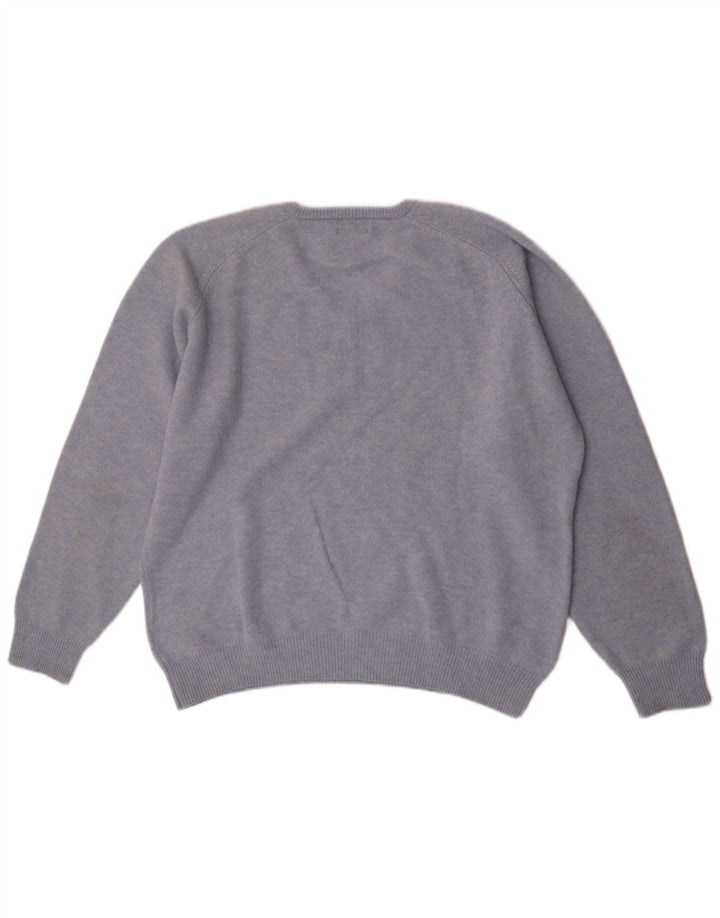 Męski sweter Kappa z dekoltem w kształcie litery V, 2XL, niebieska dziewicza wełna