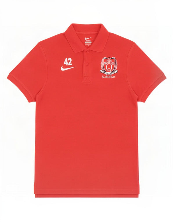 Męska koszulka polo Nike z grafiką, mała, czerwona, bawełniana