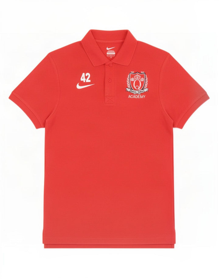 Męska koszulka polo Nike z grafiką, mała, czerwona, bawełniana