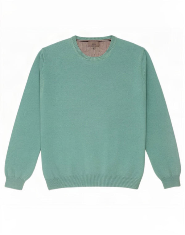 Marks & Spencer Męski sweter o regularnym kroju z dekoltem w łódkę XL, zielony, bawełniany