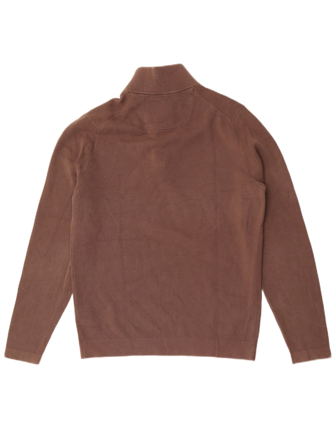 Męski sweter zapinany na zamek Massimo Dutti, duży, brązowy, bawełniany