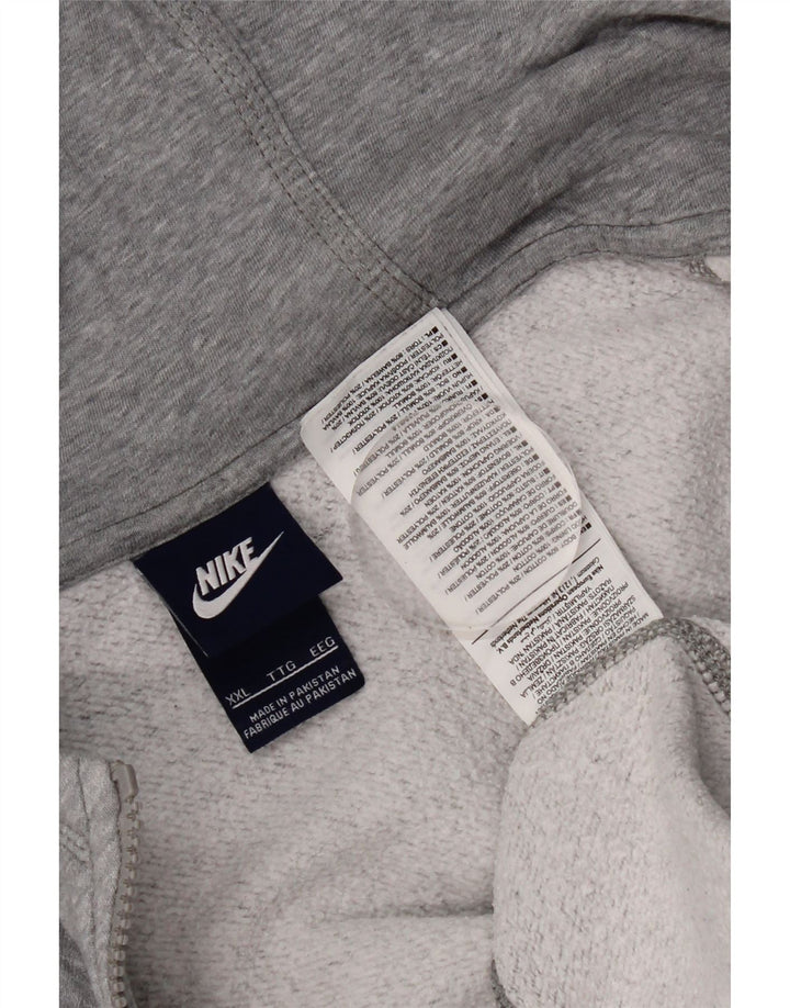 Męski sweter z kapturem i zamkiem Nike, 2XL, szara bawełna