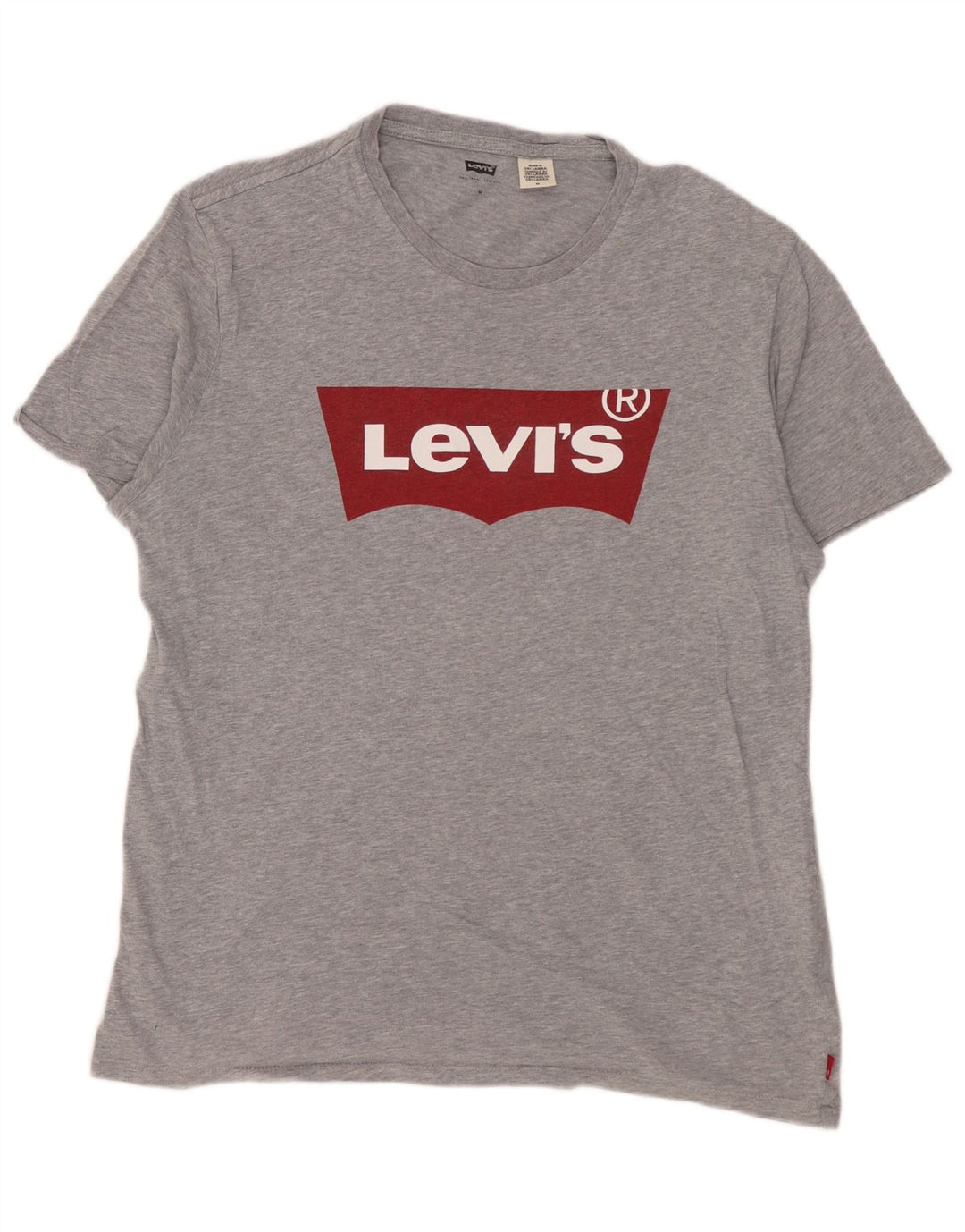 Męska koszulka z grafiką Levi's, średnia, szara, bawełniana nakrapiana