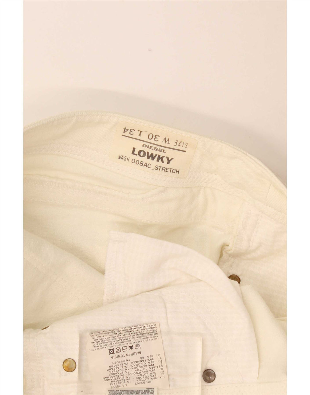 Diesel Damskie Lowky Slim Jeans W30 L34 Off White Cotton