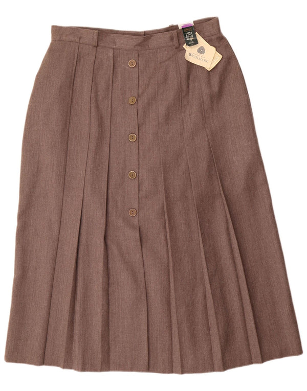 St. Bernard Damska plisowana spódnica midi UK 20 2XL W34 Brązowa wełna