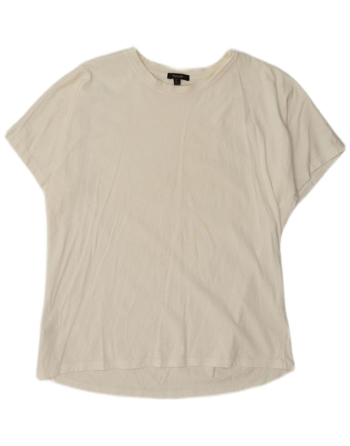 Damska koszulka oversize Massimo Dutti Top UK 10 Small White Cotton