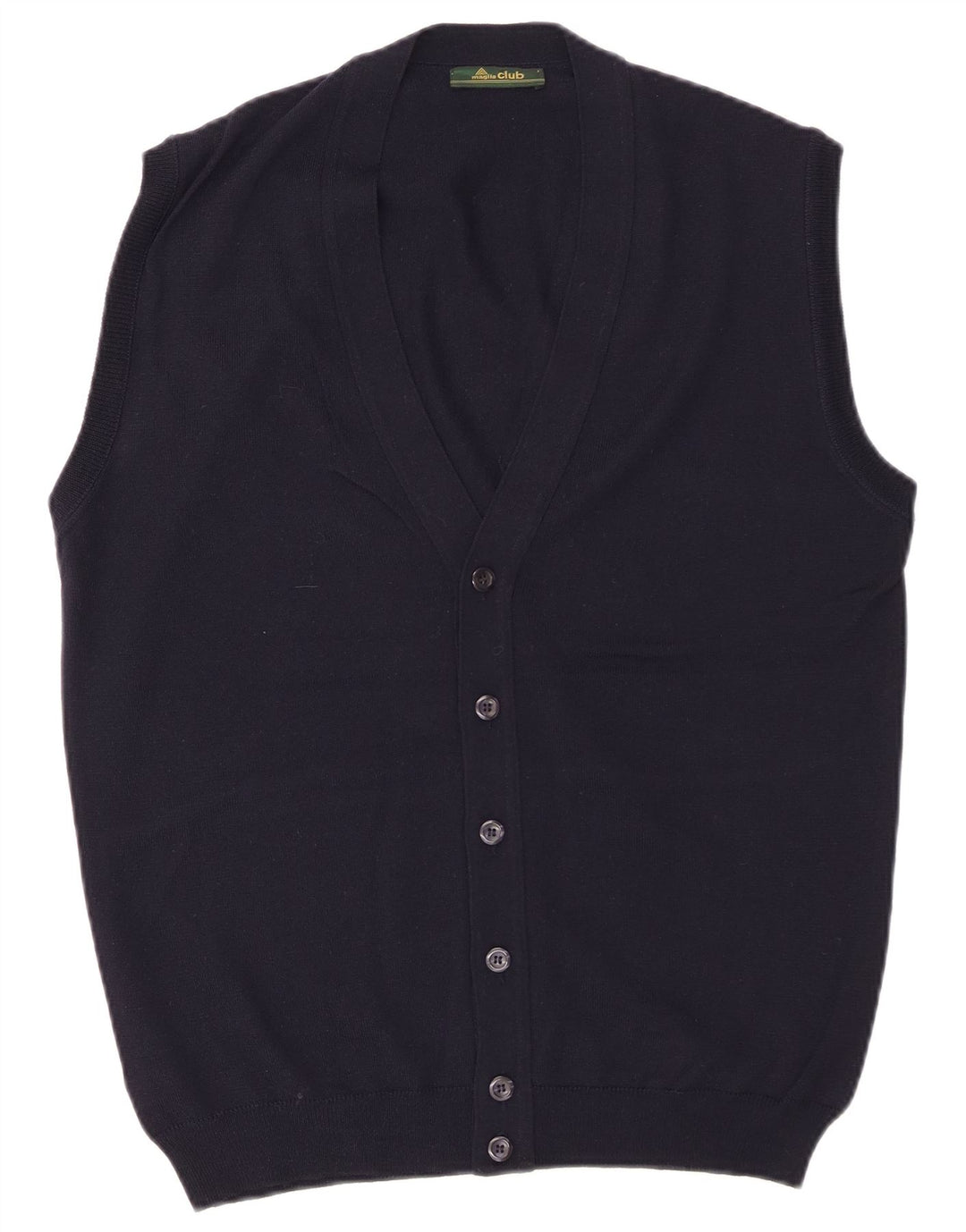 Męski sweter kardigan bez rękawów MAGLIA CLUB IT 48 Średni granatowy wełniany