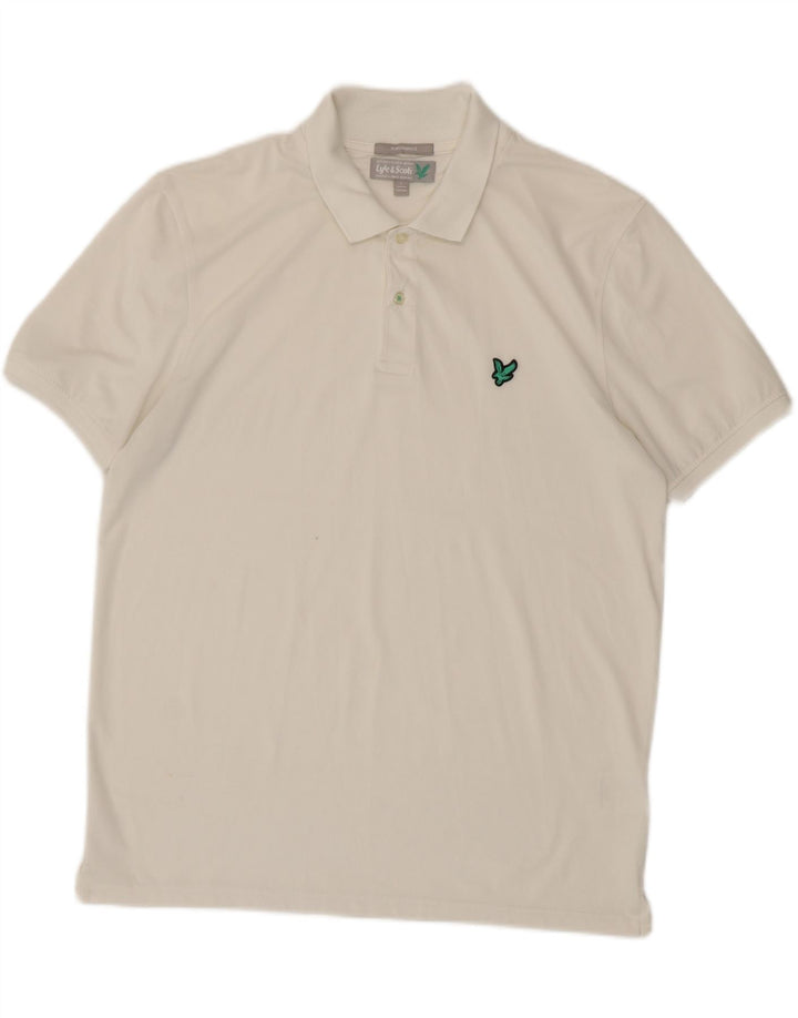 Męska koszulka polo Lyle & Scott, duża, biała, z poliestru