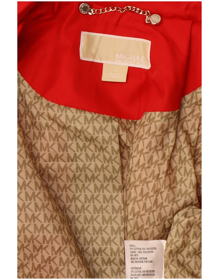 MICHAEL KORS Damski trencz UK 12, średni czerwony, bawełniany