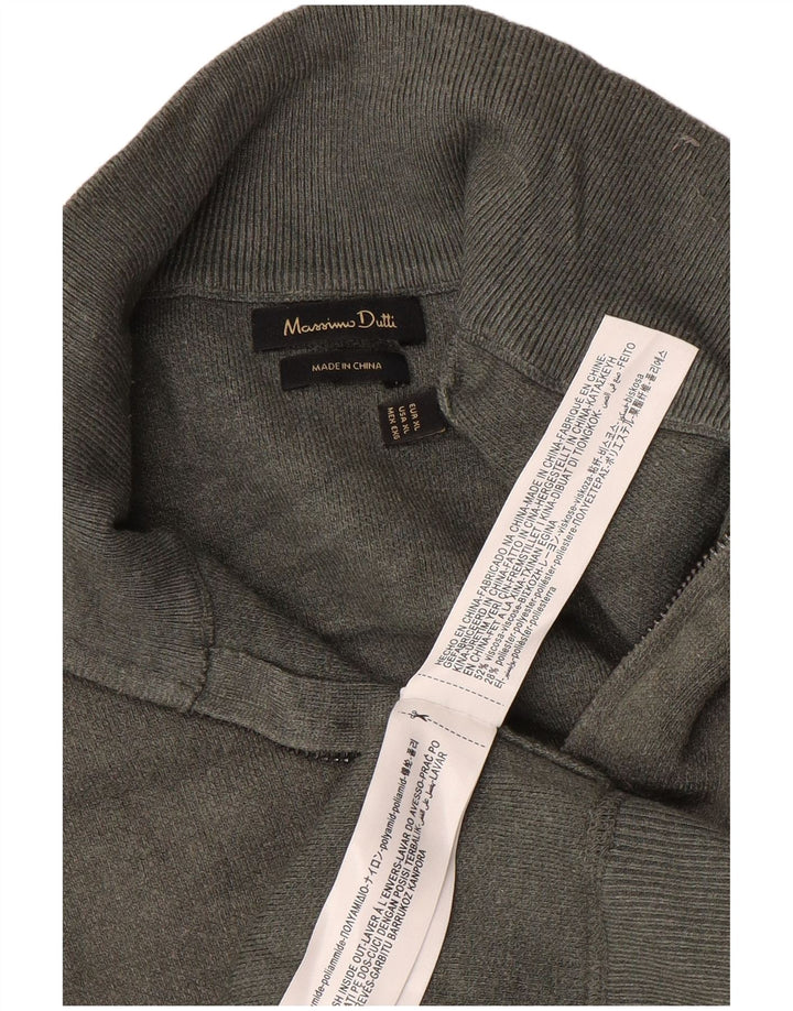 MASSIMO DUTTI Męski sweter zapinany na zamek XL, szara wiskoza